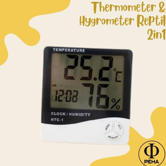 populer] Thermometer Hygrometer Reptil 2in1 Termometer Reptil Inkubator htc1
