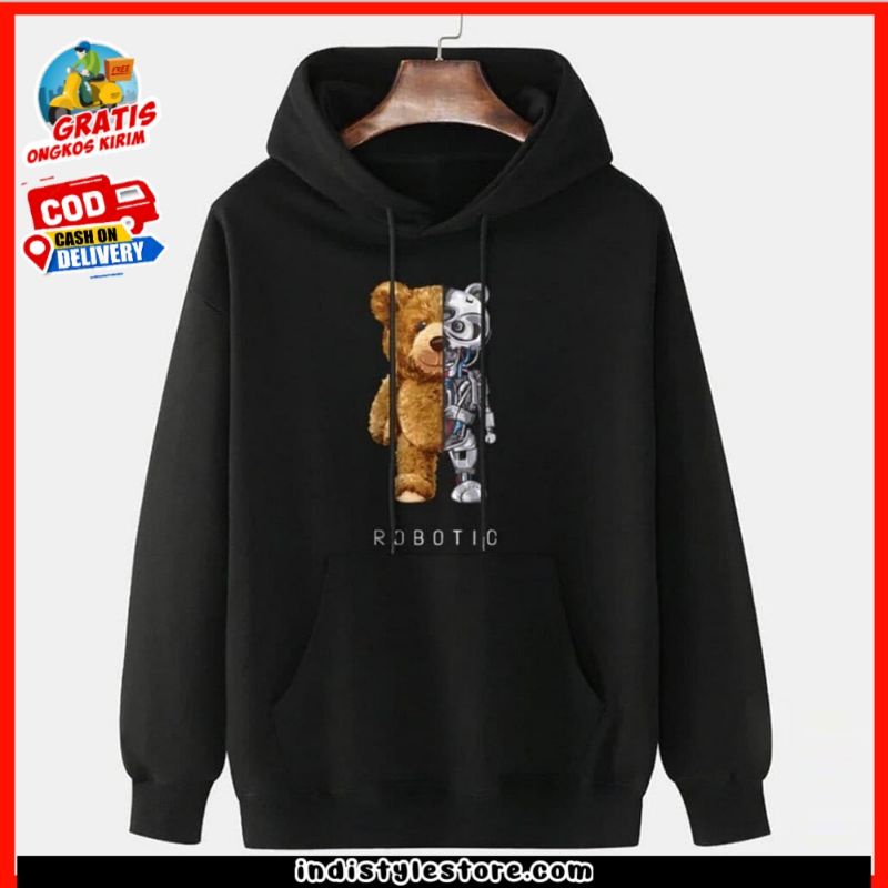 Jaket Sweater Hoodie Bear Robotic Jacket Switer Hodie Cewek Cowok Suiter Hoodie Beruang Sweeter Hood