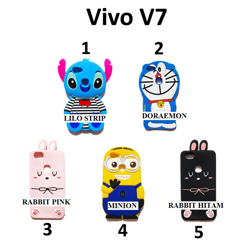 Silikon 3D karakter Boneka Cute VIVO Y53 Y71 V7 V9 V5 Silikon boneka lucu pelindung hp case tebal karet softcase lentur