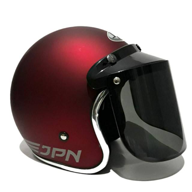 Helm JPN Retro arc Maroon Dof List Chrom