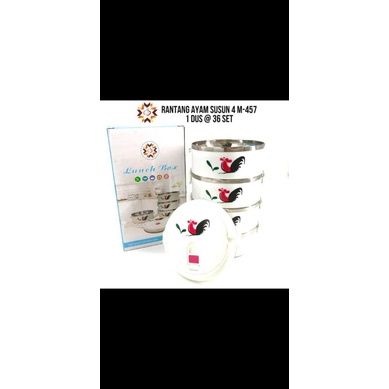 Rantang 4susun ayam jago stainless