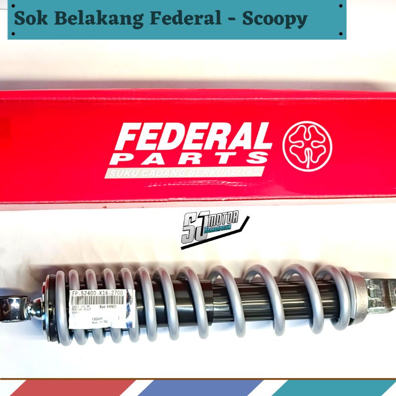 Sok Shock Breaker Belakang FEDERAL (K16) - Scoopy FI Scoopy ESP  (2012-2016) Silver