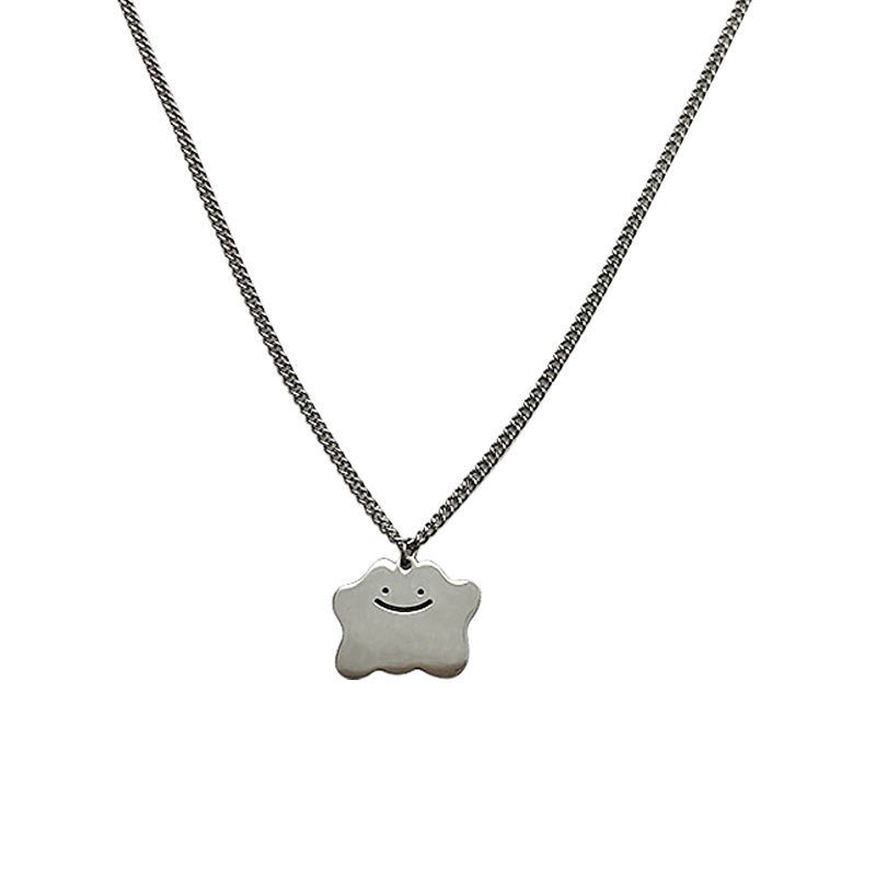 Ditto kalung Keren Bumi kartun disco lucu Pokemon kepribadian sterling silver liontin in hip hop swe