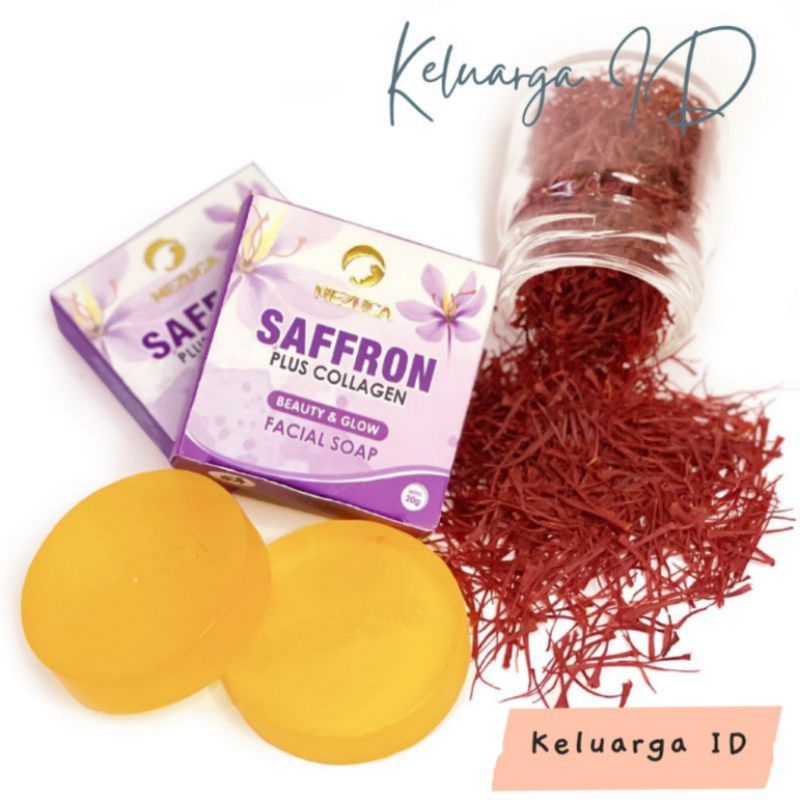 ❤ MEZUCA ❤ Sabun Safron Mezuca Saffron BPOM Pemutih Wajah Alami Original Kecantikan Wajah Glowing - Keluarga ID