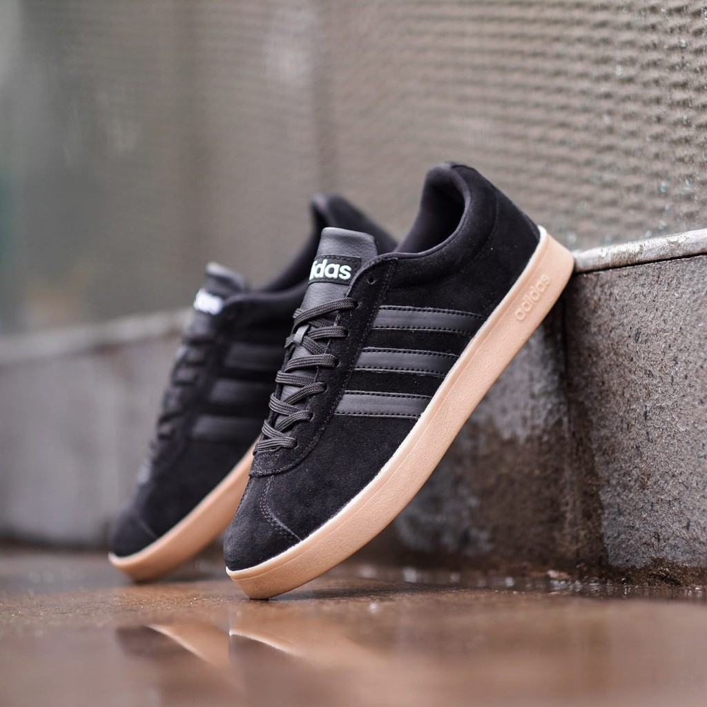ADIDAS NEO VL COURT BLACK GUM SOLE