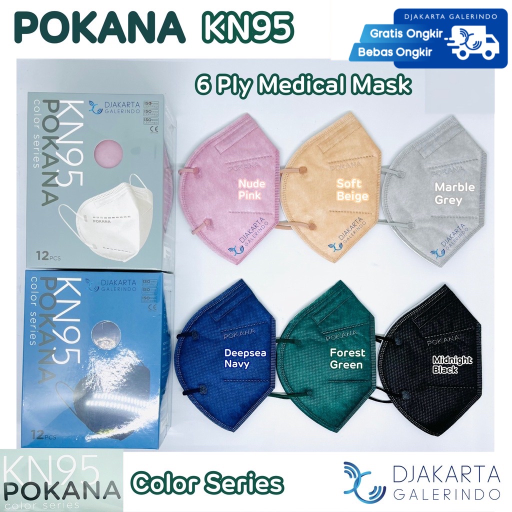 Masker POKANA KN95 6 Ply Medical Mask - Colour Series &amp; Fashion Series