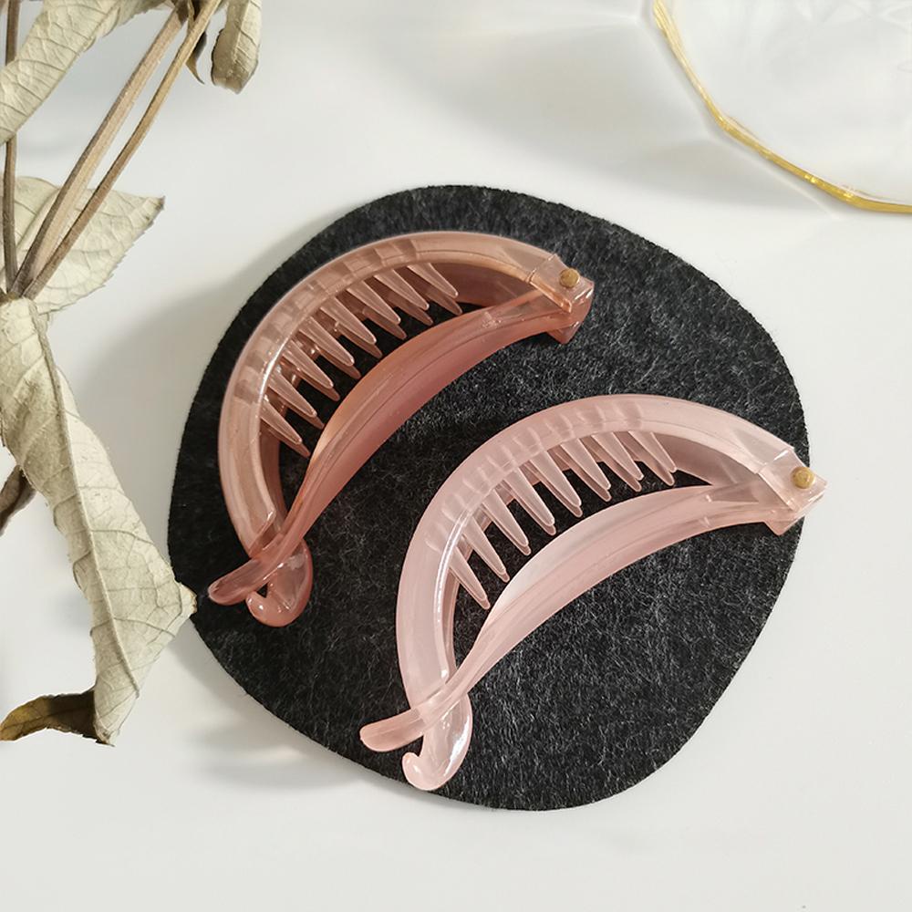 Needway   Klip Pisang Hadiah Aksesoris Rambut Plastik Transparan Ponytail Holder