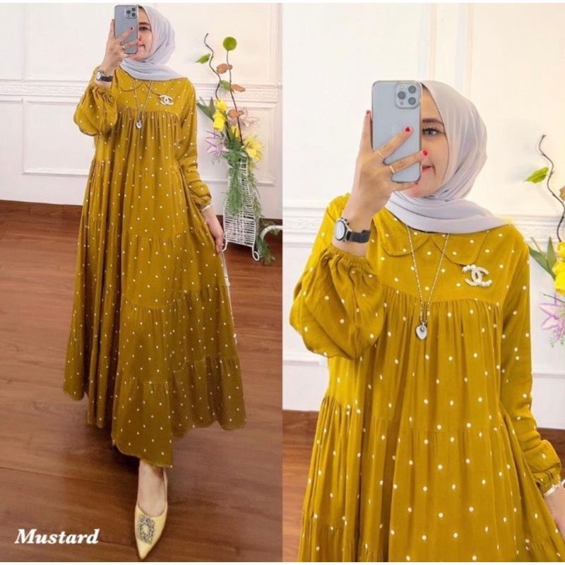 MIDI DRESS POLKA GAMIS POLKA GAMIS SUSUN