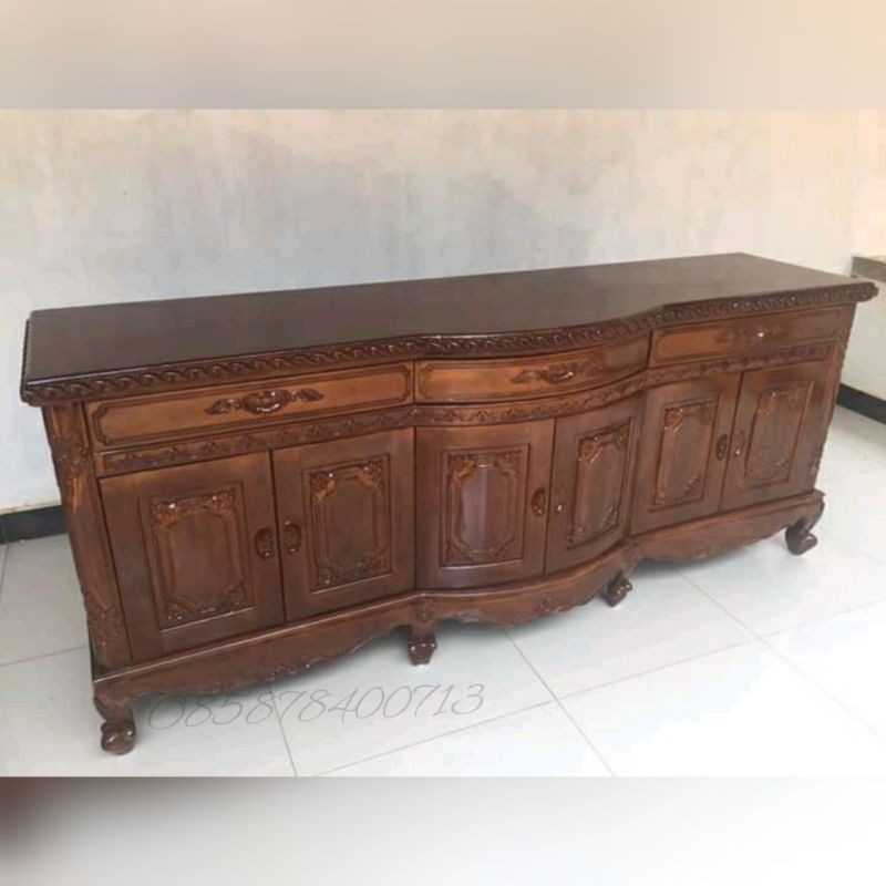 Bufet TV Salina Full Kayu Jati TPK Perhutani Meja TV Minimalis Full Kayu Jati Buffet Minimalis Kayu 