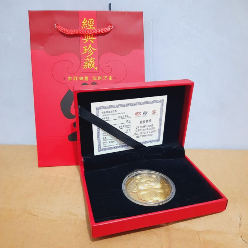 tahun baru china 2022 tiger kado imlek gong xi fa cai hadiah imlek coin emas