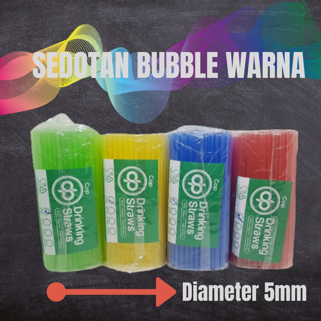 Sedotan Boba / Sedotan Plastik Bubble Drink / Sedotan Pop Ice Aneka Ukuran