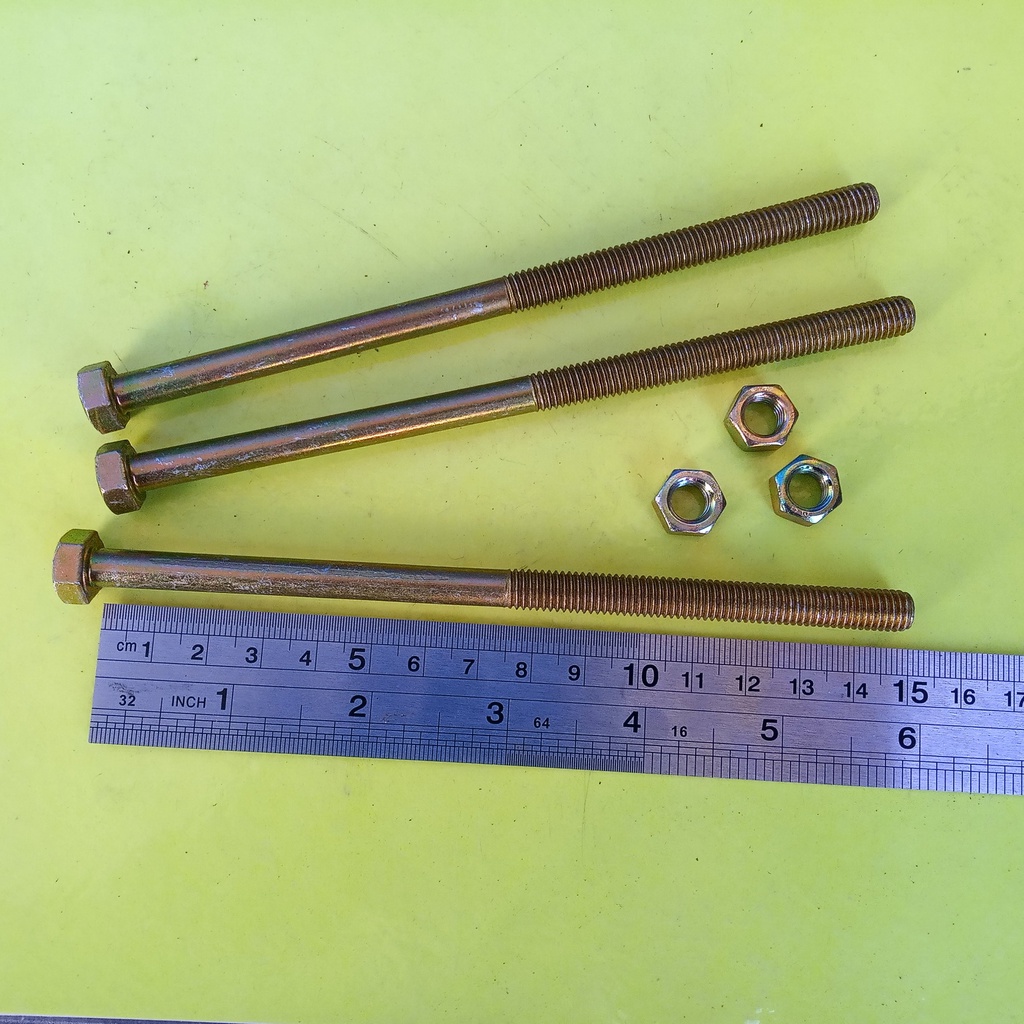 BAUT MUR KUNING M8 X 150 / BMK M8 X 150 / BAUT M8X150 KUNING / BAUT M8 / BAUT 12 KUNCI 12 / PANJANG 