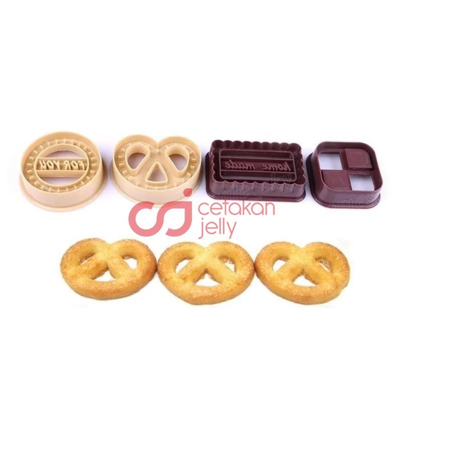 CJ Cetakan Kue Kering Lebaran Idul Fitri Biskuit Butter Cookies Pretzel 4 Model Cutter