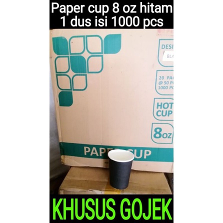 Paper cup / cup kopi panas 8 oz hitam