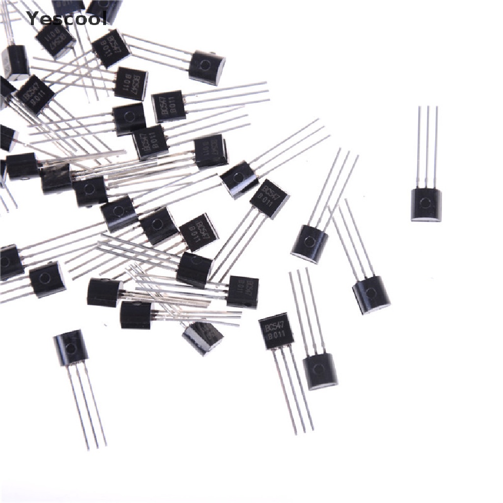 50pcs / set Transistor NPN BC547 BC547B 0.1A / 45V Warna Hitam