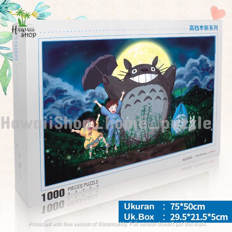 Puzzle Jigsaw 1000 pcs kayu Uk.75 x 50cm - TOTORO HAPPINESS