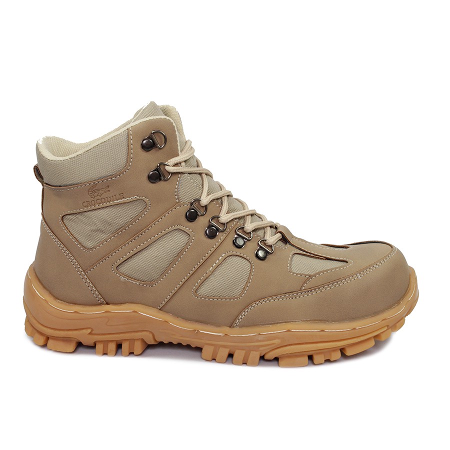 DISKON JUMBO Sepatu Boots Safety Crocodile Endure  Krem Ujungbesi Steel Toe Work Mountain Tracking