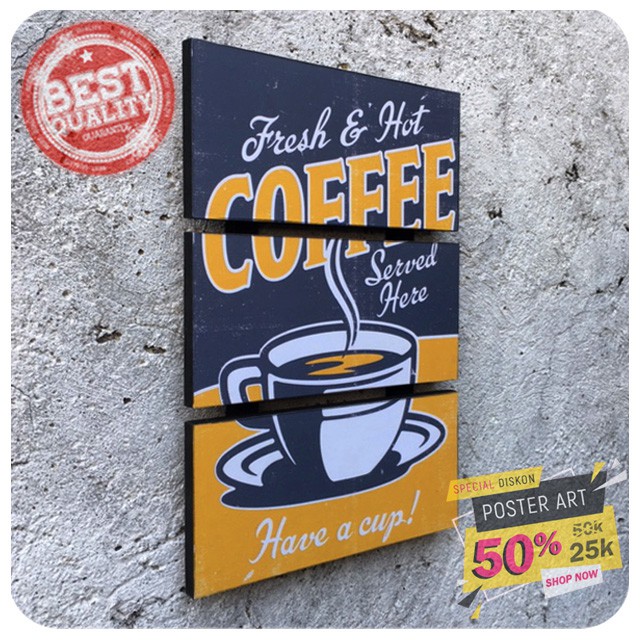 Hiasan dinding - Pajangan dinding - Poster art - Walldecor - Poster Coffee - 091917FHZ