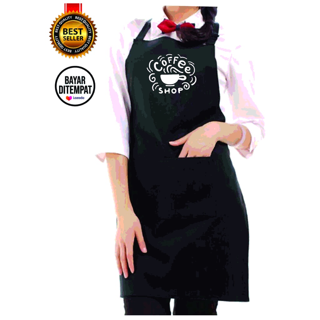 apron celemek barista coffe shop drill premium