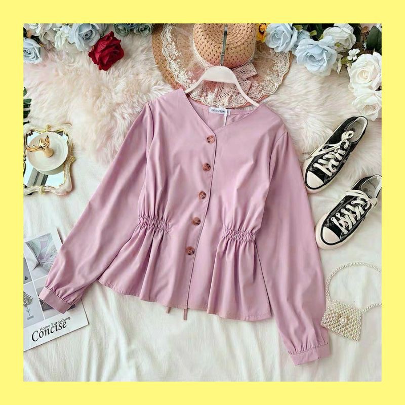 CEKIDOTDOOT | POKA TOP | ATASAN WANITA | BLOUSE | REMAJA | ATASAN PUTIH | BAJU BALON