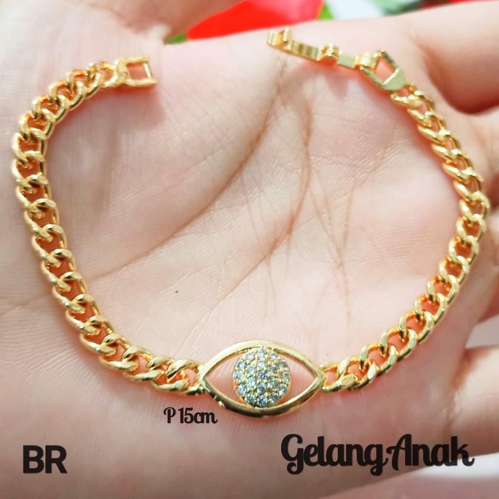 Gelang Anak TITANIUM Rantai Mata Varian Model Perhiasan Anak ABG cantik (COD)