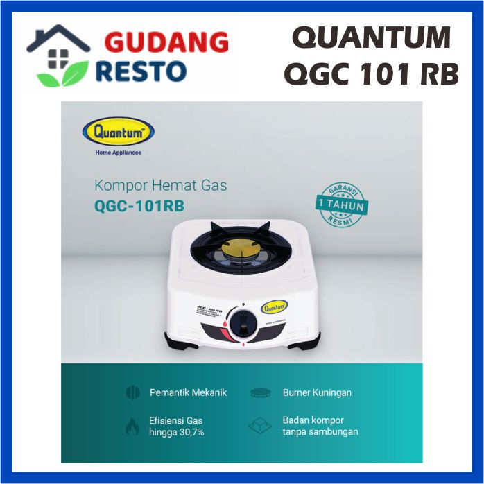 QUANTUM QGC 101 RB / 101 R KOMPOR GAS 1 TUNGKU / MATA QGC101 101RB / 101R PUTIH / HITAM KHUSUS LPG TABUNG 3KG ATAU 12 KG TIDAK BISA GAS ALAM