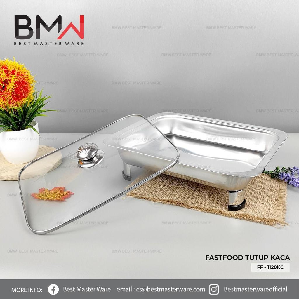 Tempat Prasmanan Wadah Lauk Sayur Fast Food Tutup Kaca / BMW Fast Food Warmer Kaca