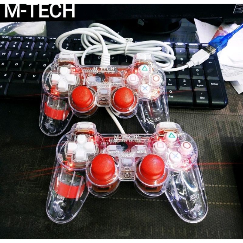 gampad Double Getar / Joystick  PC/Laptop Transparan M-Tech ORIGINAL