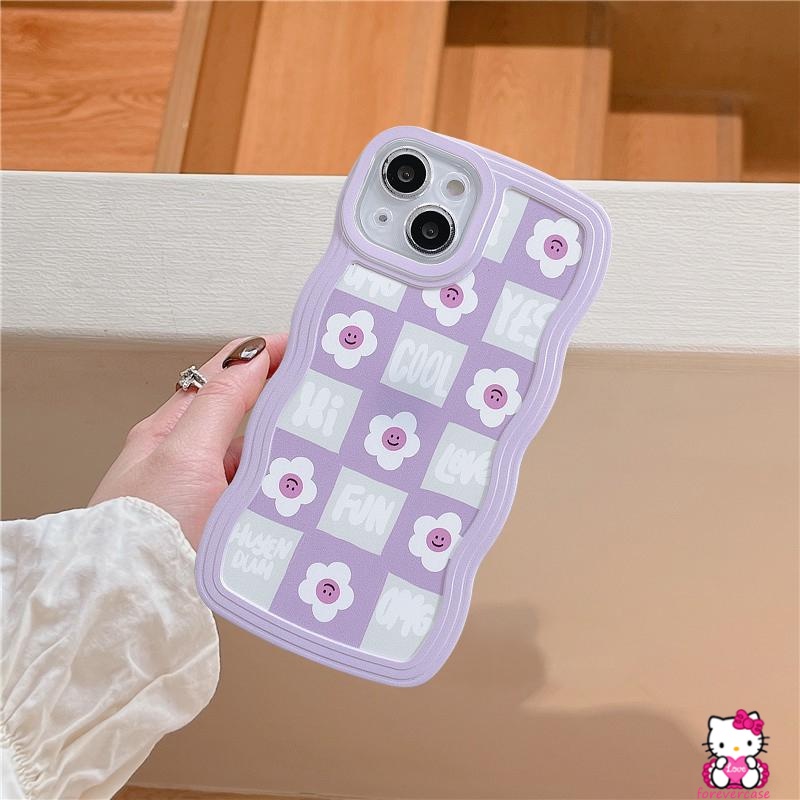 Soft Case Motif Kartun Bunga Tersenyum Ungu Untuk Redmi Note 10 Note11 Note9 Note8 Redmi 9 10A 9T 9C Note 10s Note 11s Note 11Pro Note 10 Pro Max Plus