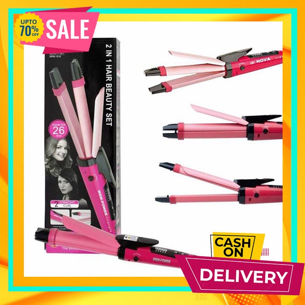 GREEN BOYS Catok Pelurus Rambut dan Catok Pengeriting Rambut NOVA / Catok Nova