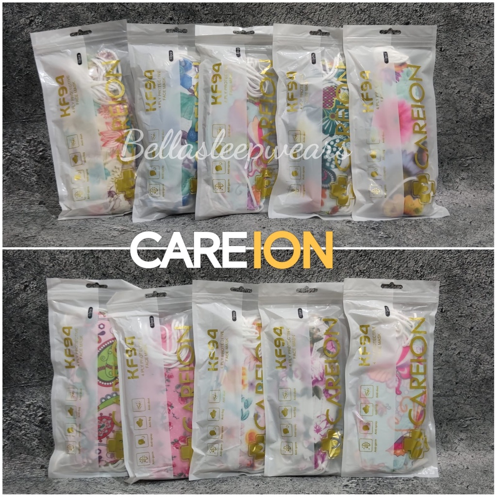 KF94 CAREION FLOWERS - MASKER KF94 KOREA 4PLY MOTIF BUNGA BEST SELLER