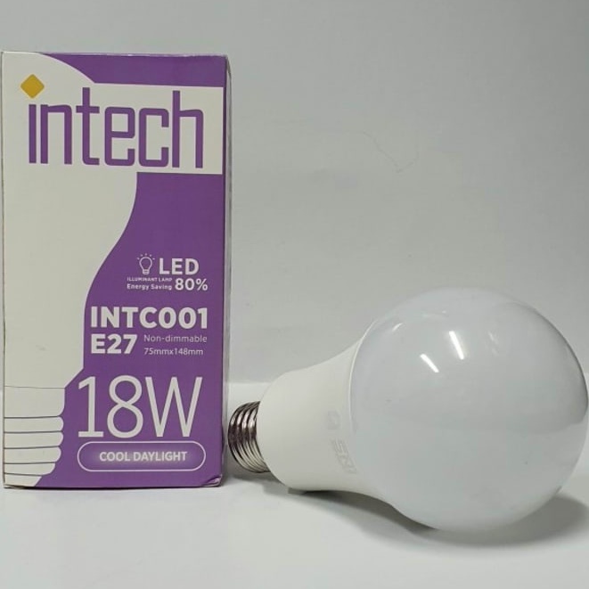 Lampu Bohlam LED Intech Bulb bulat putih murah terang bergaransi resmi