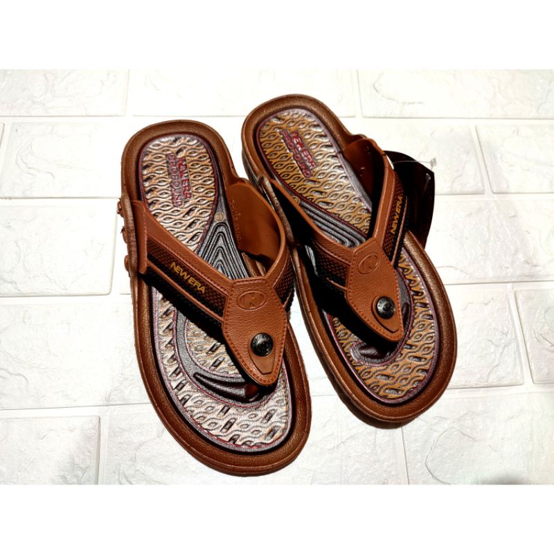 sandal jepit pria new era motif batik mb 8015 full karet