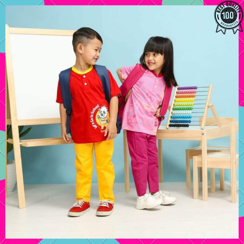 (BONUS TAS 3-12 th) SETELAN ANAK CLOUD BEE COWOK CEWEK ~ FREE TAS SEKOLAH