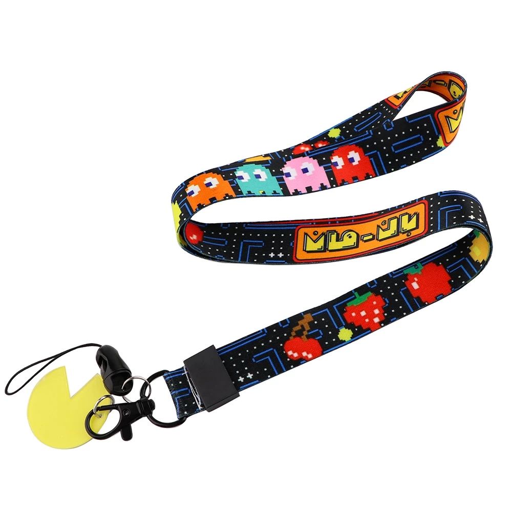 Quinton Tali Lanyard Holder Handphone / Kamera / Kartu Id Motif Pacman