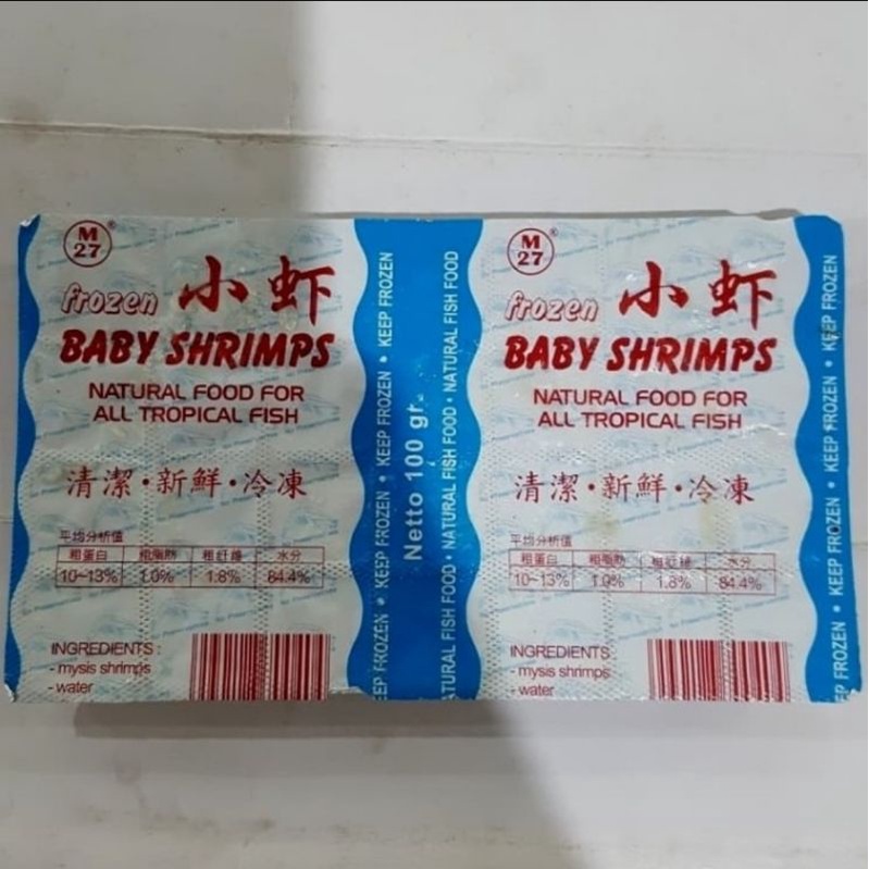 Baby shrimps 100gr / Frozen Udang rebon beku / pioneer m27 / Makanan ikan kecil / Pakan predator kur
