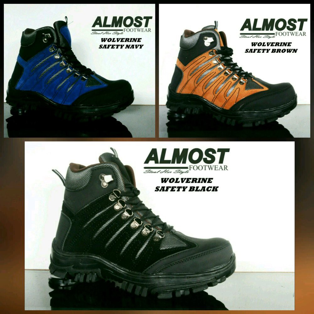 Grosir Sepatu Boots Safety Ujung Plat Besi / Sepatu Boot Pria Safety Crocodile Wolverine