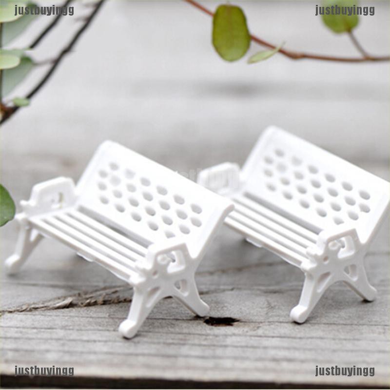 JB✪ 1/5pcs Garden Ornament Miniature Park Seat Bench Craft Fairy Dollhouse Decor