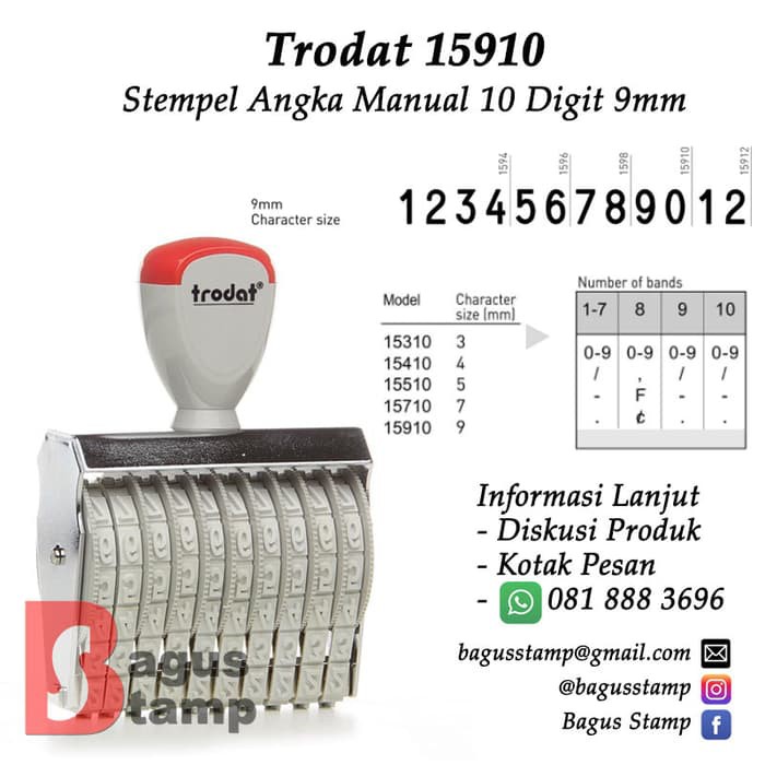 

Stempel Angka Manual 10 Digit 9mm Trodat 15910