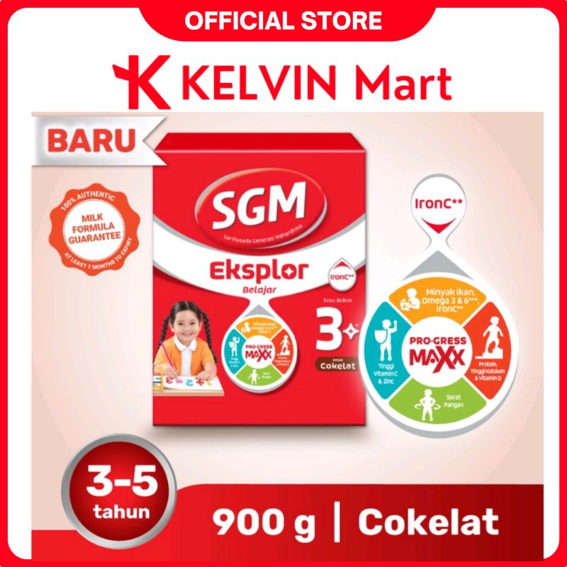 

SGM Eksplor Belajar 3+ Pro-GressMaxx Rasa Cokelat Susu Bubuk pck 900g | KELVIN Mart