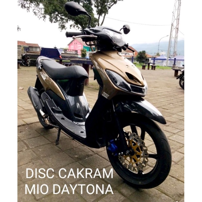 PIRINGAN DISC CAKRAM LEBAR MODEL DAYTONA/GRIGI/BULAT/260MM PLUSE BREKET MOTOR MATIC MIO SMILE MIO SPORTY MIO SOUL XEON RC X-RIDE 110 Untuk Lobang Baut 4