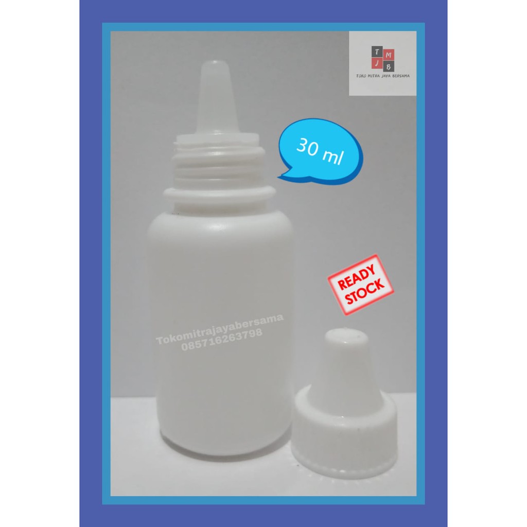 BOTOL TETES 30 ML PUTIH SUSU - BOTOL PLASTIK 30 ML - BOTOL HDPE 30 ML