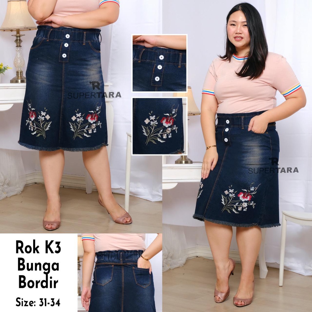 Rok Jeans / Rok Supertara / Rok Jeans Bordir