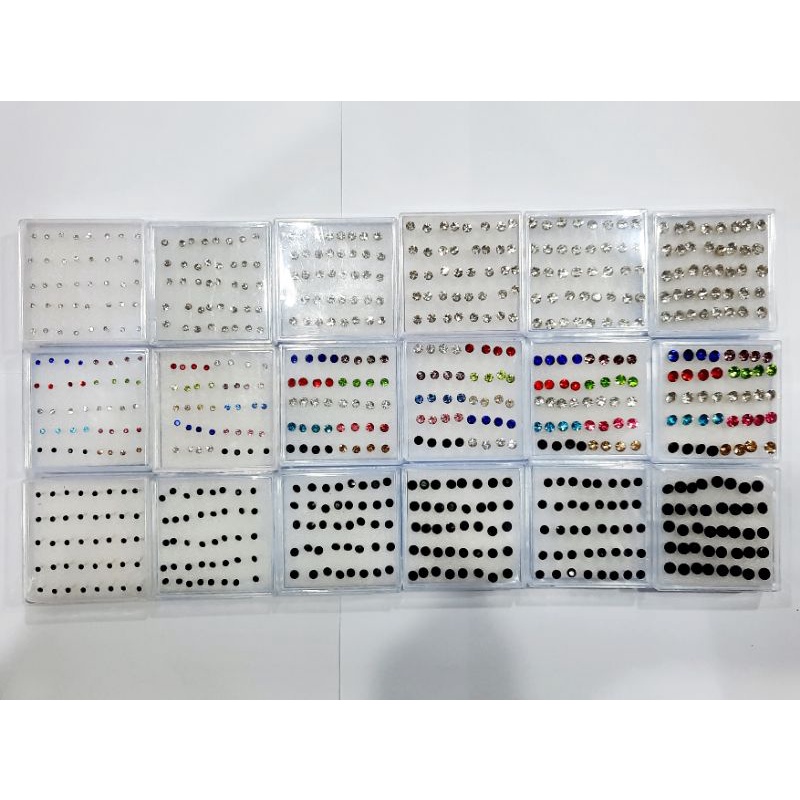 Anting Senter Mata Tusuk Plastik Box Isi 20pasang Kulakan SSN Grosir