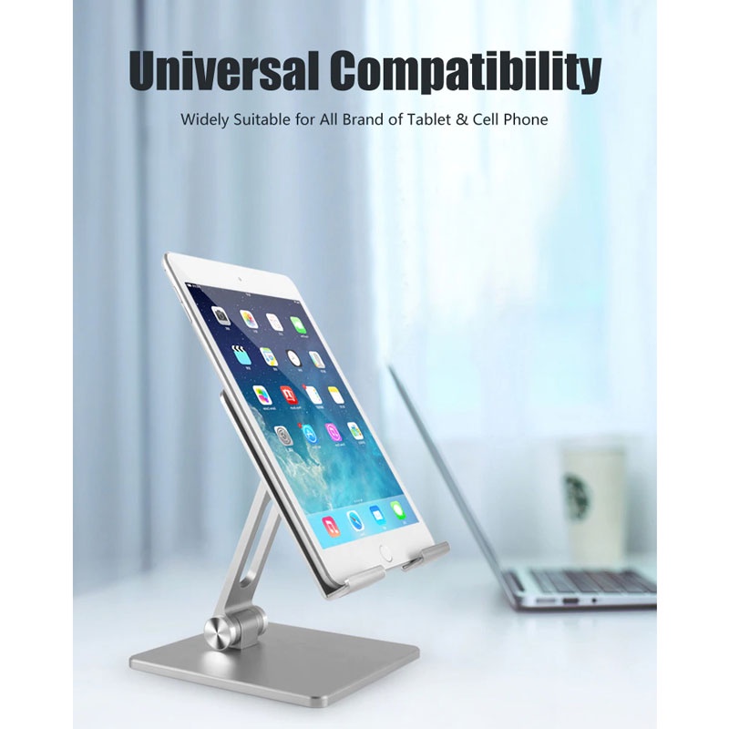 Dudukan Penahan Tablet Ipad Stand Holder 4-10 Inch - MT133 - Silver