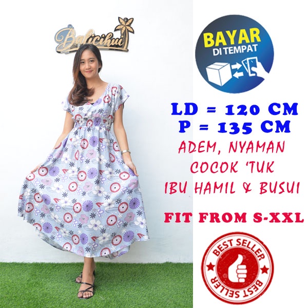 Balicihui Dress Moza Lengan Dress Busui Dress Menyusui Dress Kasual Elegan Nyaman Dipakai