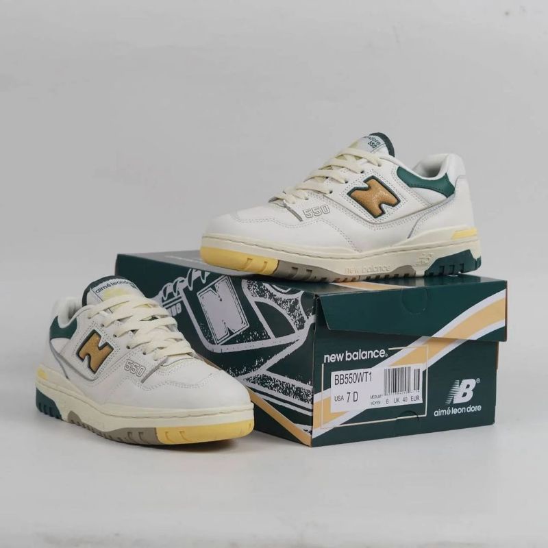 new balance 550 x aime leon dore natural green yellow