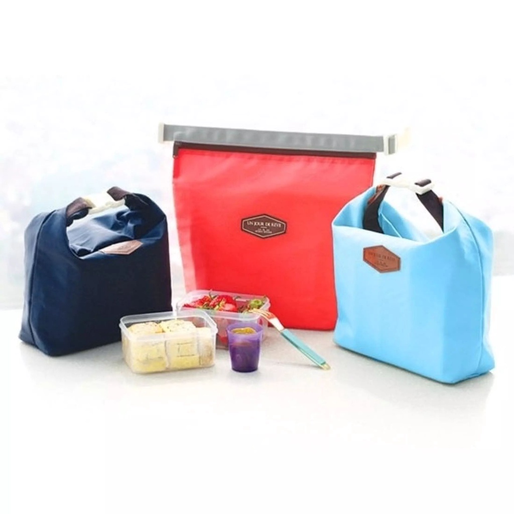 Tas Bekal Makanan Tahan Panas Dingin Iconic Insaulated Lunch Bag Warna Polos