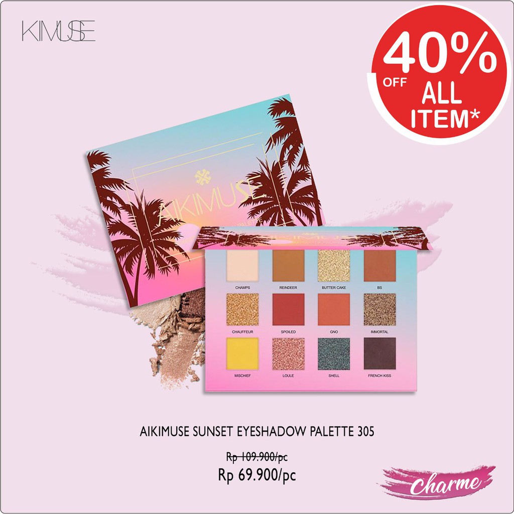 (READY &amp; ORI) Aikimuse 12 Colors Sunset Eyeshadow Palette 305