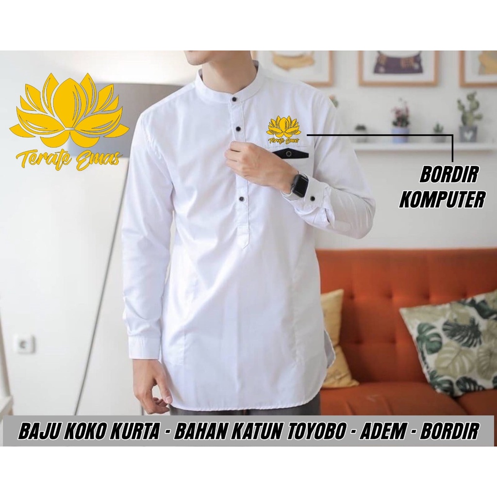 KEMEJA KOKO PSHT LENGAN PANJANG SPESIAL HARI RAYA STYLE MOTIF TERATE EMAS SATU ABAD PSHT (KODE TSID-
